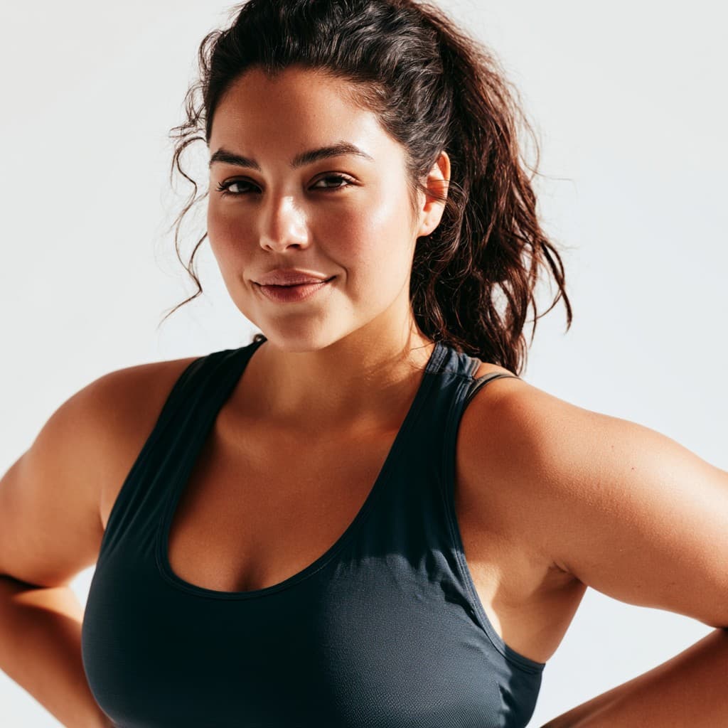 Mujer activa con confianza en su bienestar